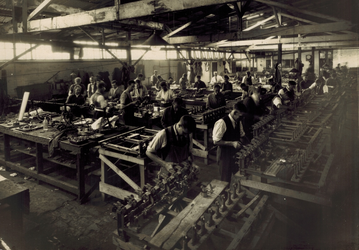 An image of the assembly of the Longchamps adders in the Newtown factory