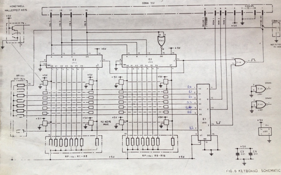 Image of the J22 Keyboard Schematic Diagram