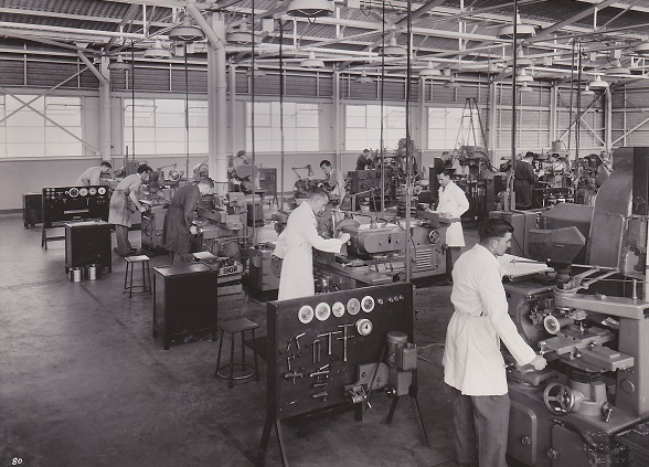A section of the precision grinding department