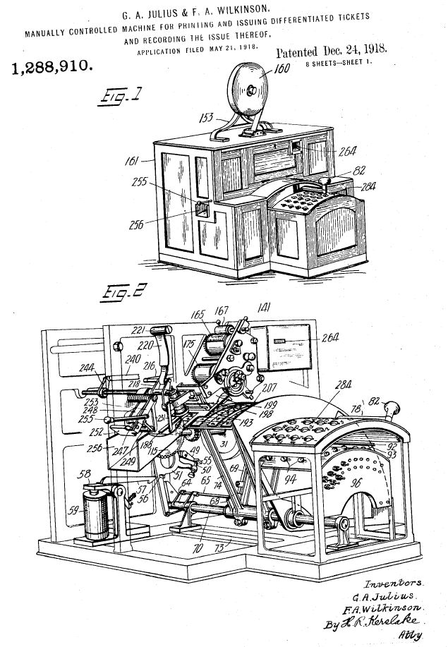  a US patent US1288910 (A) sheet 1
