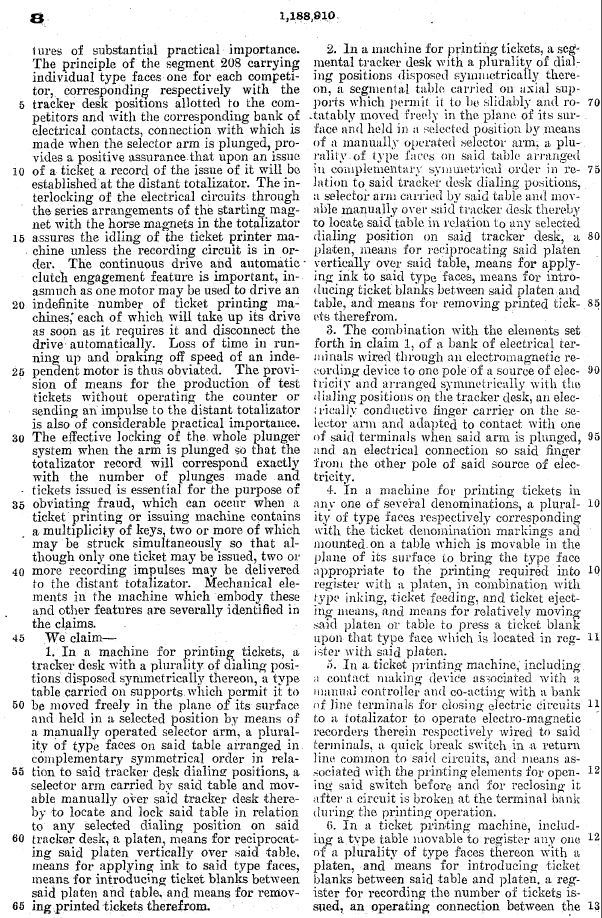 a US patent US1288910 (A) description page 8
