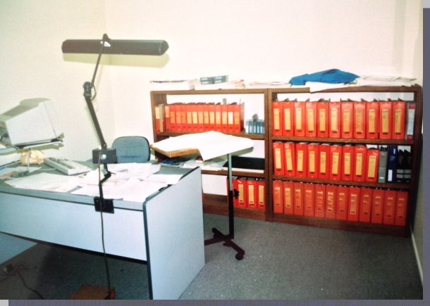 Image of the ATL VAX documentation set in Brian's office